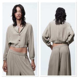 Zara Button Closure Short Bomber Jacket